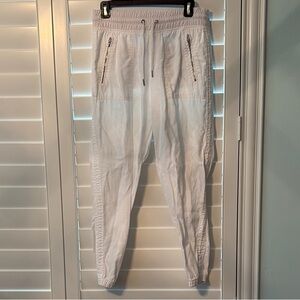 Athleta White Linen Jogger Style Pants Sz 4